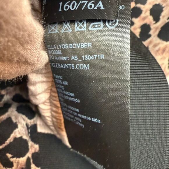 AllSaints Ella Lyos Silk Bomber Jacket Sz. XS - Picture 7 of 9